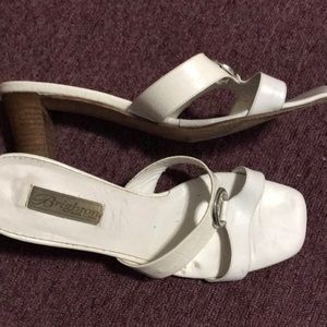 White Brighton sandal heel size 10